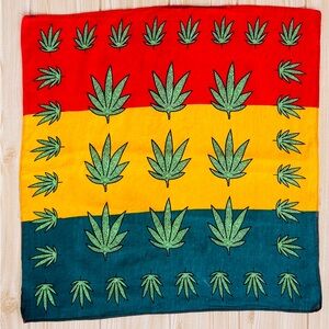 Men’s Reggae Cannabis Weed marijuana Pot Leaf Print Bandana Scarf Cotton